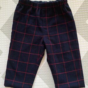 Jacadi striped dress pants 12 months dark blue with red stripes